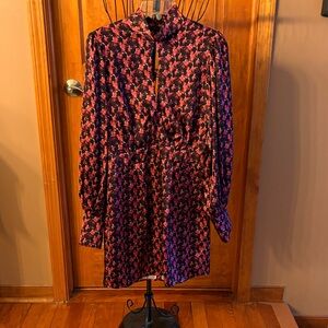 Ronny Kobo Collection Pink and Black Long Sleeve Dress